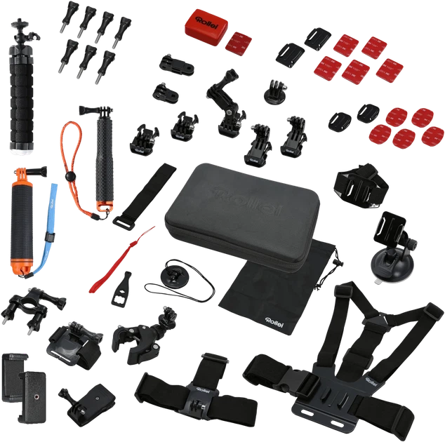 Набір аксесуарів до екшн-камери Rollei Action Camera Accessory Set Sport XL сумісний з GoPro (4048805216437) - Фото 1 Набір аксесуарів до екшн-камери Rollei Action Camera Accessory Set Sport XL сумісний з GoPro (4048805216437) - зображення 1