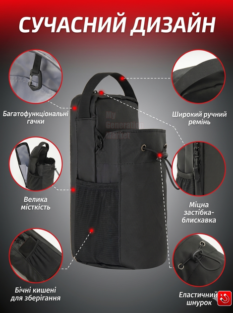 Сумка спортивна магнітна для спортзалу фітнесу + тримачі навушників в комплекті - Фото 3 Сумка спортивна магнітна для спортзалу фітнесу + тримачі навушників в комплекті - зображення 3
