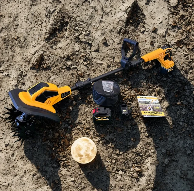 Акумуляторний культиватор DeWalt Maximal Pro 48 В міні мотокультиватор 2800 Вт безщітковий 6 А·год з 2 акумуляторами електротяпка для розпушування ґрунту саду городу грядок Fenix 25 - зображення 9