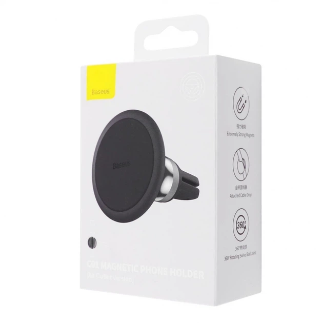 Автомобільний тримач Baseus C01 магнітний на дефлектор, чорний, 1 шт. - изображение 3