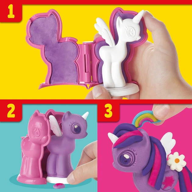 Набор для лепки Hasbro Play-Doh «Создай и укрась пони» My Little Pony (B0009) - Фото 4 Набор для лепки Hasbro Play-Doh «Создай и укрась пони» My Little Pony (B0009) - изображение 4