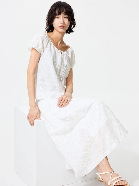 Юбка миди летняя женская Uniqlo 409014594 XL Белая (1161549102) - изображение 3