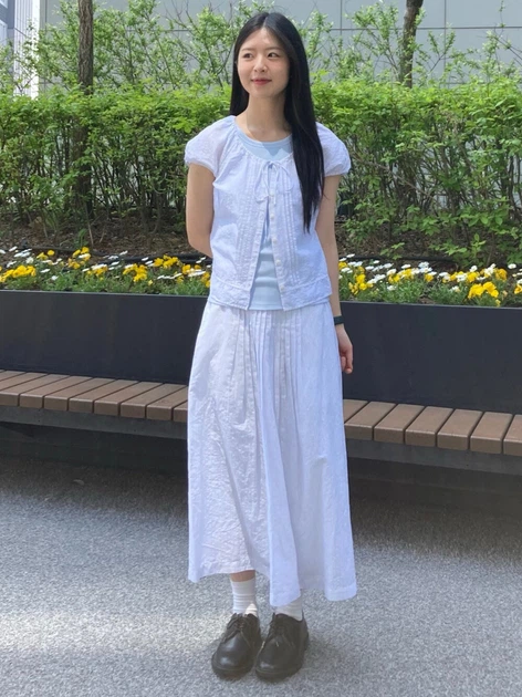 Юбка миди летняя женская Uniqlo 409014594 XL Белая (1161549102) - изображение 10