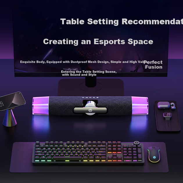 Портативная колонка HP 4100S с сабвуфером 10W RGB - Фото 4 Портативная колонка HP 4100S с сабвуфером 10W RGB - изображение 4