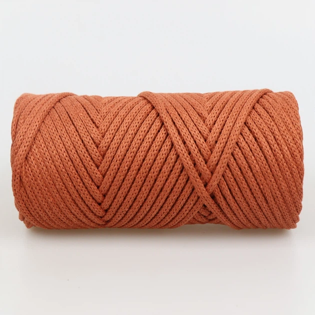 Пряжа Hobby Trend Maxi Cotton, Корица №118 - плетенный хлопковый шнур 4мм для плетения макраме, 55 м / 250 г - изображение 3