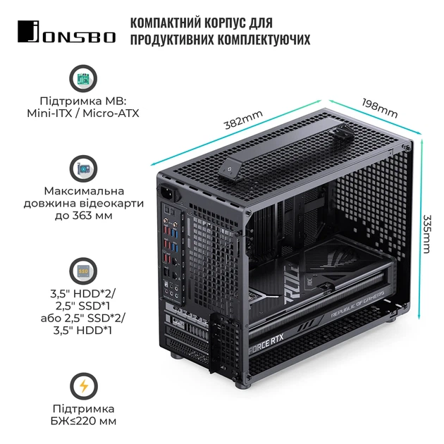 Корпус JONSBO Z20 Black - Фото 3 Корпус JONSBO Z20 Black - изображение 3
