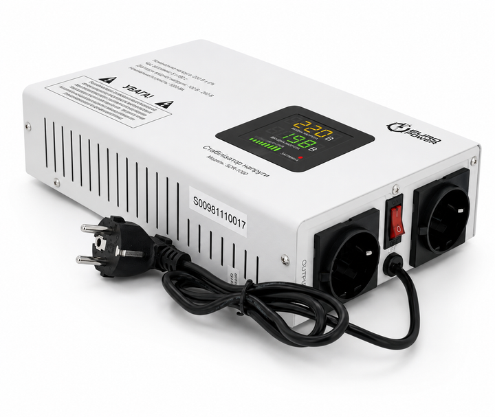 Стабилизатор напряжения релейный настенного монтажа Europower SLIM-1000SBR LED, 1000VA 700W, 140-270Vac - изображение 2