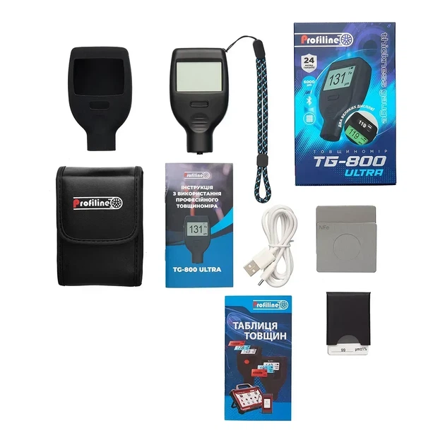 Товщиномір фарби Profiline TG-800 Ultra (6000мкм, Fe/Zn/NFe/Putty, Android/iOS) - Фото 6 Товщиномір фарби Profiline TG-800 Ultra (6000мкм, Fe/Zn/NFe/Putty, Android/iOS) - зображення 6