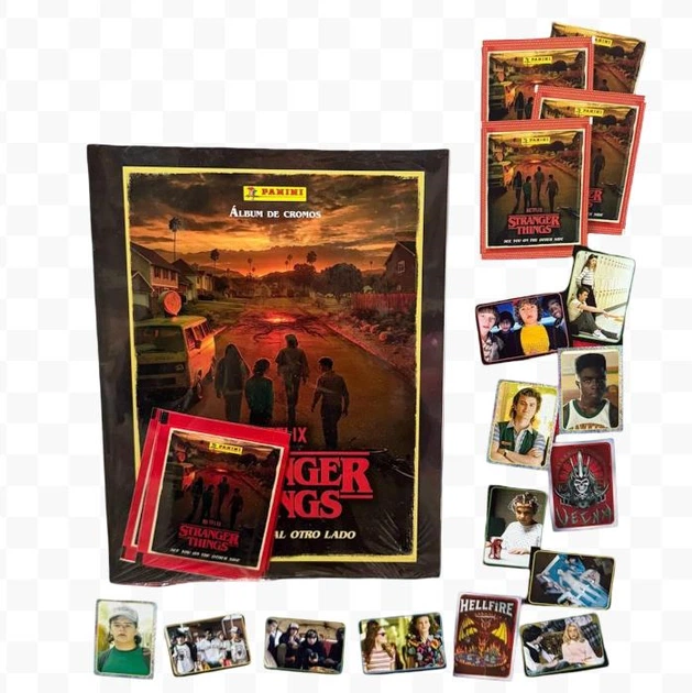 Коллекционный альбом наклеек Panini Stranger Things Al Otro Lado и 4 пакетика наклеек - Фото 1 Коллекционный альбом наклеек Panini Stranger Things Al Otro Lado и 4 пакетика наклеек - изображение 1