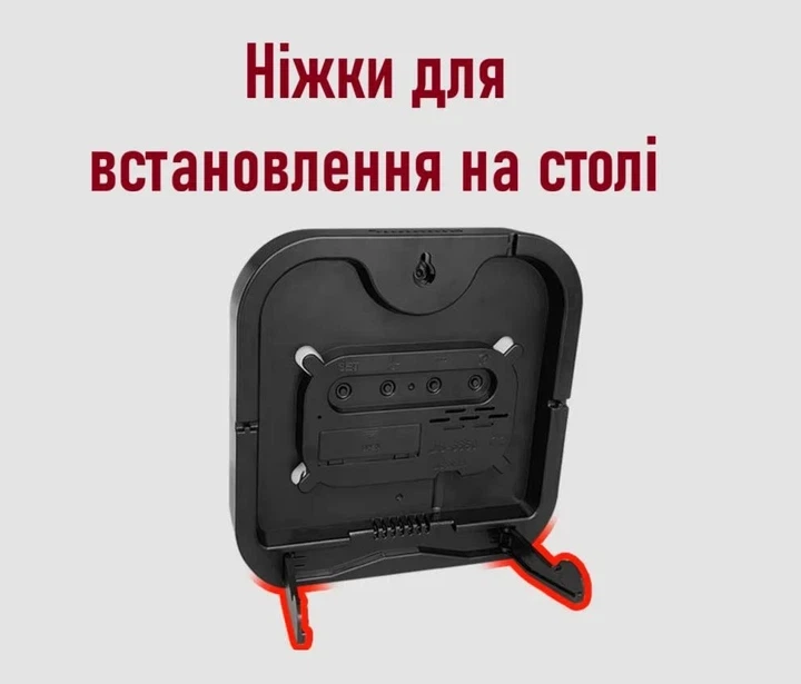 Настенные часы Deepfox DS-6650 электронные с LED-подсветкой и пультом ДУ 18,5х18,5 см с термометром таймером и двумя будильниками - изображение 10