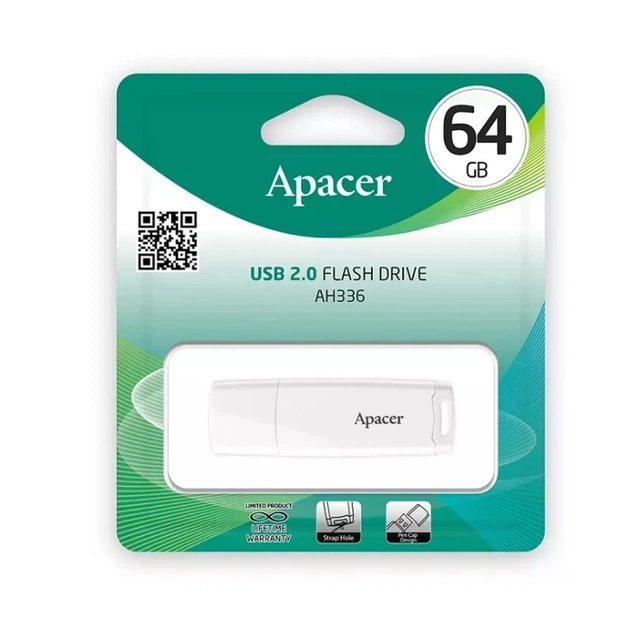 Флеш-накопичувач Apacer USB 2.0 AH336 64Gb White - зображення 2