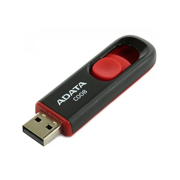 Флеш-накопичувач ADATA USB 2.0 C008 16Gb Black/Red - Фото 5 Флеш-накопичувач ADATA USB 2.0 C008 16Gb Black/Red - изображение 5