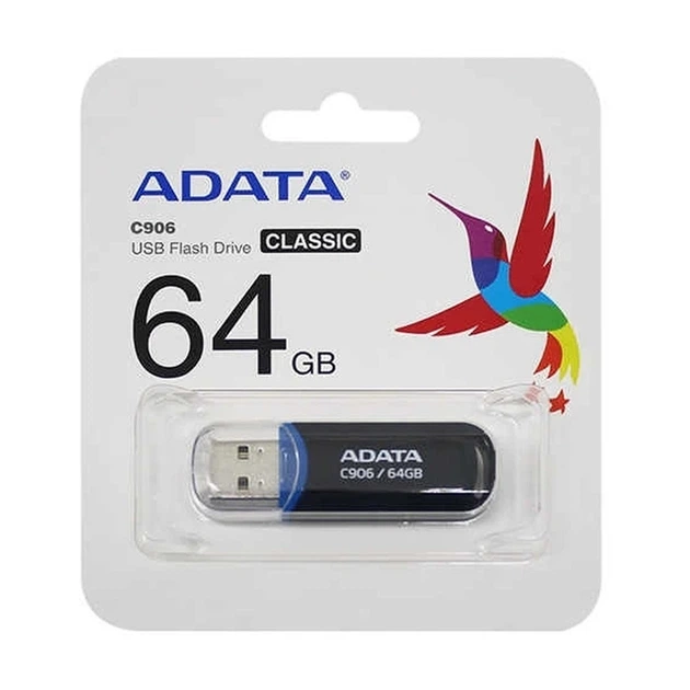 Флеш-накопичувач ADATA USB 2.0 C906 64Gb Black - Фото 2 Флеш-накопичувач ADATA USB 2.0 C906 64Gb Black - изображение 2