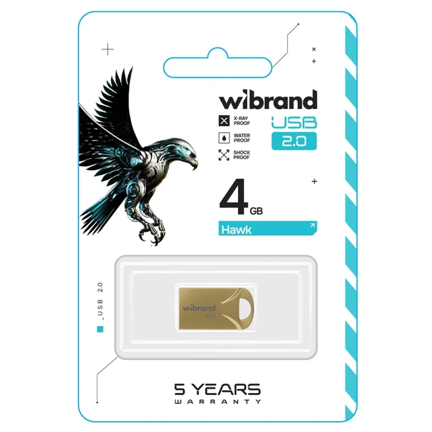 Флеш-накопичувач Wibrand USB 2.0 Hawk 4Gb Gold - изображение 2