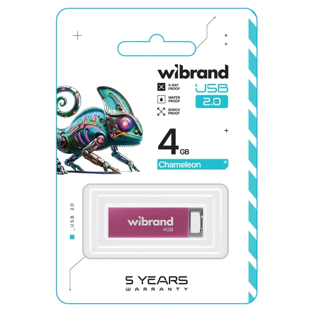 Флеш-накопичувач Wibrand USB 2.0 Chameleon 4Gb Pink - изображение 2