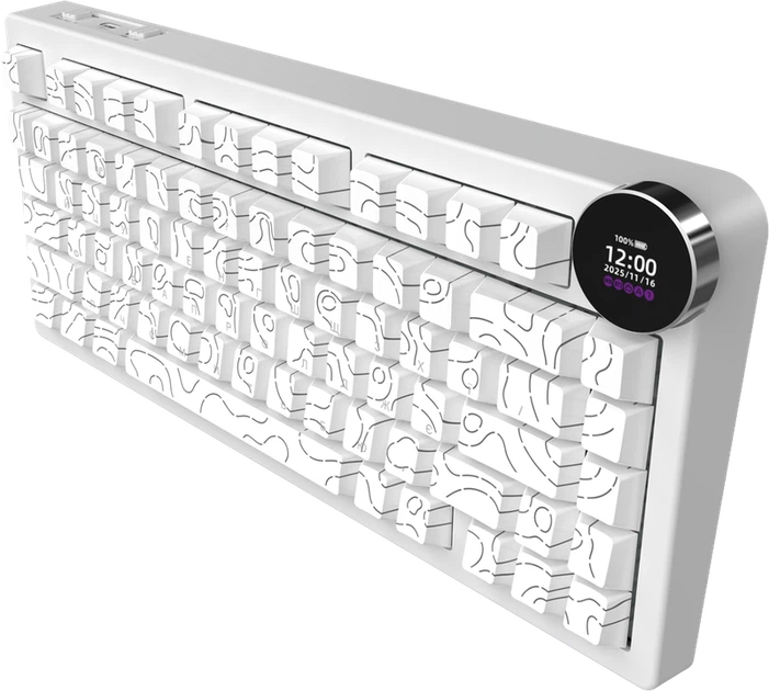 Бездротова механічна клавіатура Ajazz AK820 V2 White Peach Switch (AK820-V2-WP-S-W) - Фото 3 Бездротова механічна клавіатура Ajazz AK820 V2 White Peach Switch (AK820-V2-WP-S-W) - зображення 3