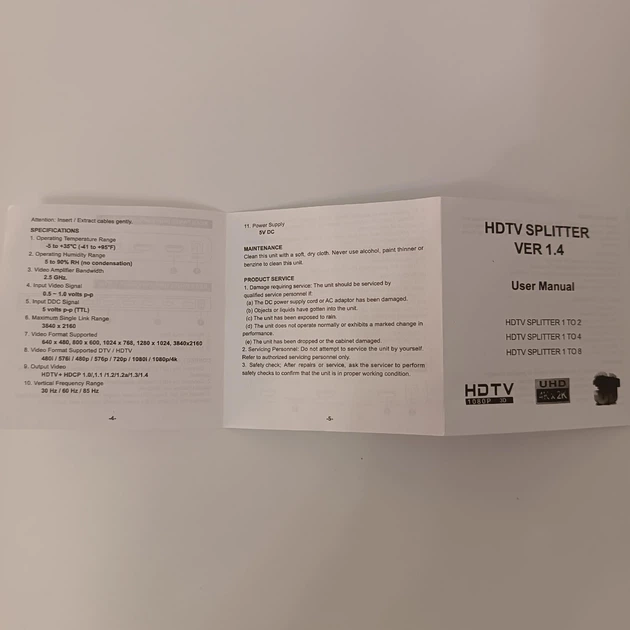 Сплитер видеосигнала 1x4 HDMI 4K дублирование сигнала на 4 выхода разветвитель сплиттер - Фото 12 Сплитер видеосигнала 1x4 HDMI 4K дублирование сигнала на 4 выхода разветвитель сплиттер - изображение 12
