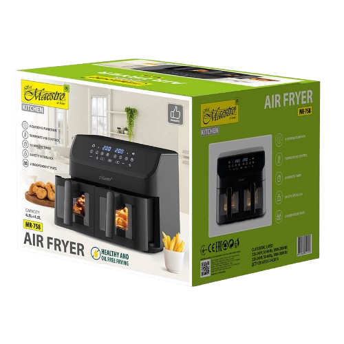 Аерофрітюрниця з двома чашами 4,5л + 4,5л 2000W MR-758 Maestro - изображение 3