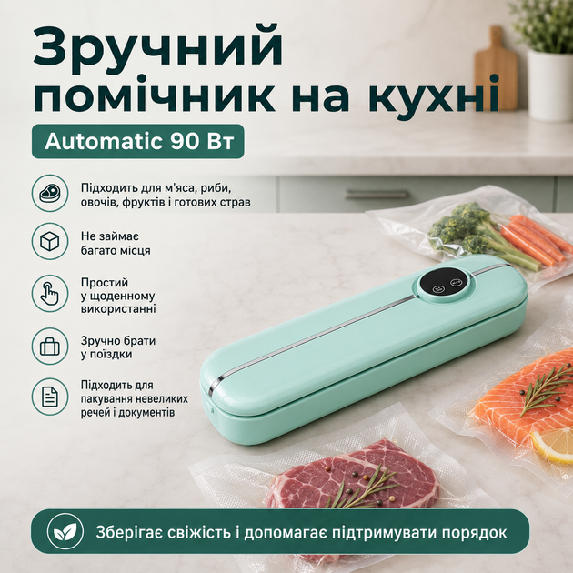 Бытовая вакуумная упаковка GTM Automatic кухонный вакууматор для продуктов электрический вакууматор пищи 90W - Фото 5 Бытовая вакуумная упаковка GTM Automatic кухонный вакууматор для продуктов электрический вакууматор пищи 90W - изображение 5