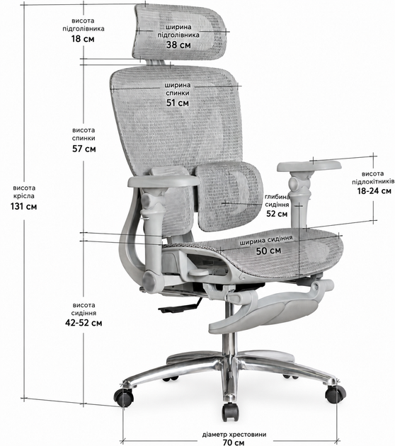 Офисное кресло Mealux S2 Air Plus Grey (HF-S2 M/G) - Фото 4 Офисное кресло Mealux S2 Air Plus Grey (HF-S2 M/G) - изображение 4