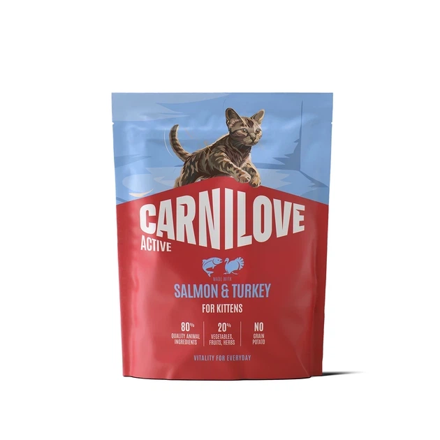 Корм сухий Carnilove Active Salmon & Turkey Kitten для кошенят лосось та індичка 400 г - Фото 1 Корм сухий Carnilove Active Salmon & Turkey Kitten для кошенят лосось та індичка 400 г - изображение 1