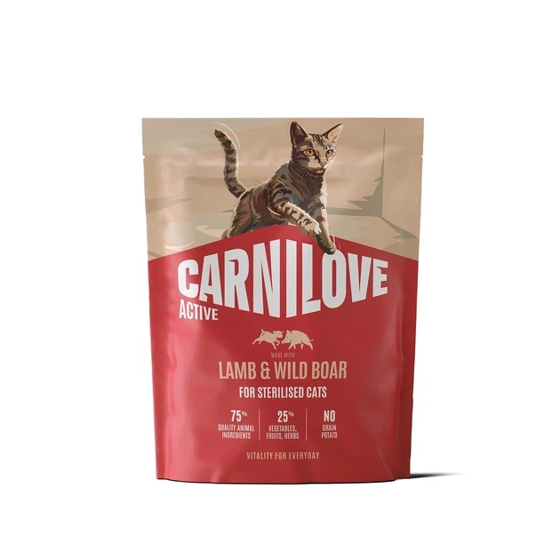 Сухий корм для дорослих стерилізованих котів Carnilove Cat Active Sterilised з ягням та диким кабаном 400 г - Фото 1 Сухий корм для дорослих стерилізованих котів Carnilove Cat Active Sterilised з ягням та диким кабаном 400 г - зображення 1