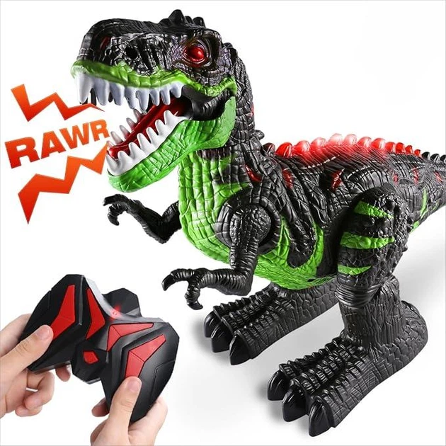 Робот динозавр T-Rex на радиоуправлении, пульт, USB кабель, звук, подсветка, ходит, двигает головой Зеленый (i7-183160) - Фото 2 Робот динозавр T-Rex на радиоуправлении, пульт, USB кабель, звук, подсветка, ходит, двигает головой Зеленый (i7-183160) - изображение 2
