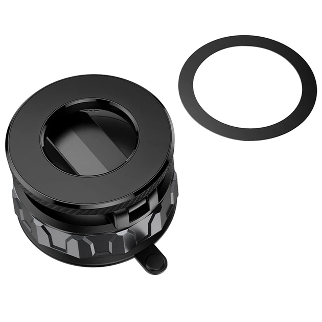 Автотримач Borofone BH140 Gloria Vacuum Suction Magnetic (center console) (Black / Metal gray) - зображення 4