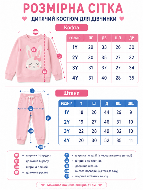 Детский демисезонный костюм свитшот и брюки для девочки 1-4 лет разноцветный с зайчиком (7819) 86 см - изображение 3