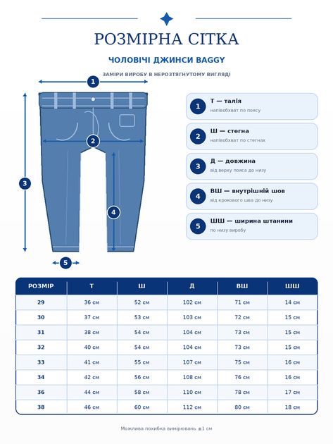 Мужские демисезонные джинсы Baggy синие (1255) 33 - изображение 3