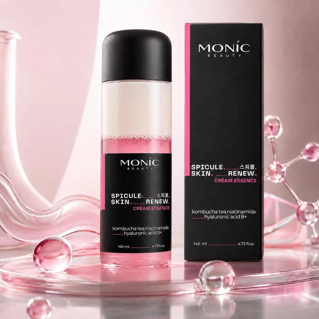 Двофазна крем-есенція для обличчя Monic Beauty Spicule Skin Renew з ніацинамідом і комбучем, 140 мл (5061010293832) - зображення 2