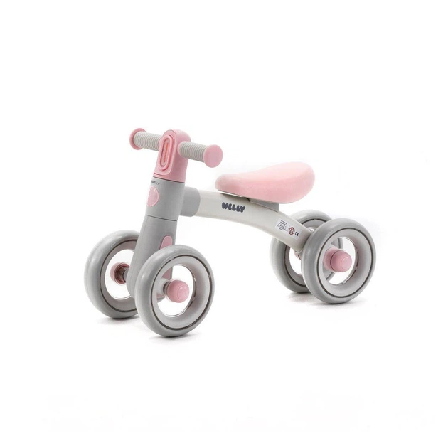 Беговел Adamex Welly Grey-Pink 4-колесный с EVA-колесами, подсветкой руля и блокировкой поворота руля - изображение 2