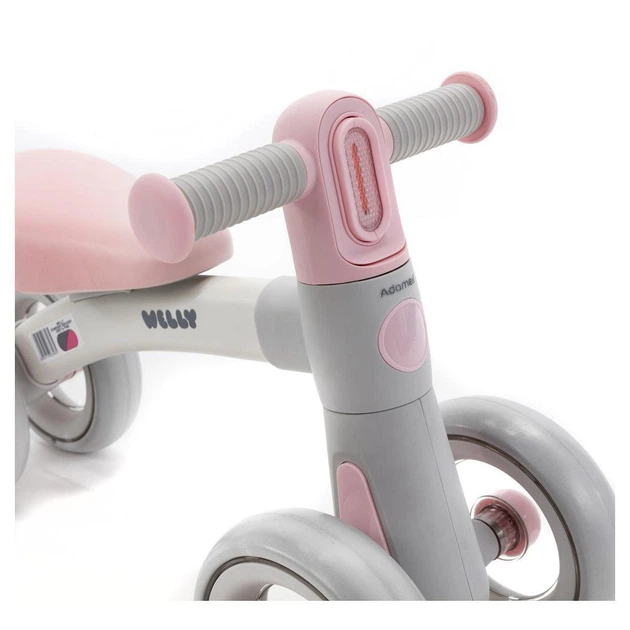 Беговел Adamex Welly Grey-Pink 4-колесный с EVA-колесами, подсветкой руля и блокировкой поворота руля - изображение 6