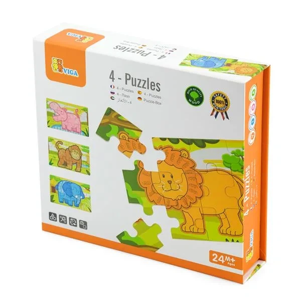 Деревянный пазл Viga Toys 48 ел Джунгли 21х5х19 см разноцветный - Фото 2 Деревянный пазл Viga Toys 48 ел Джунгли 21х5х19 см разноцветный - изображение 2