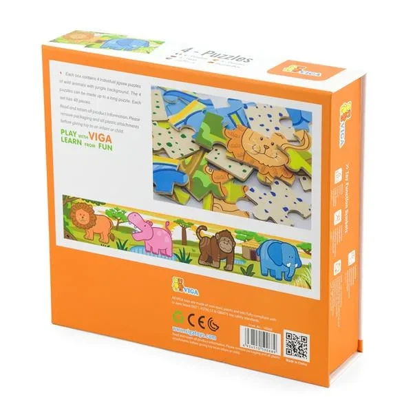 Деревянный пазл Viga Toys 48 ел Джунгли 21х5х19 см разноцветный - Фото 3 Деревянный пазл Viga Toys 48 ел Джунгли 21х5х19 см разноцветный - изображение 3