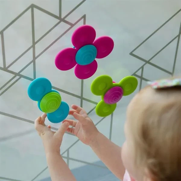 Набор прорезывателей спиннеров Fat Brain Toys силиконовые 3 шт разноцветные - изображение 5
