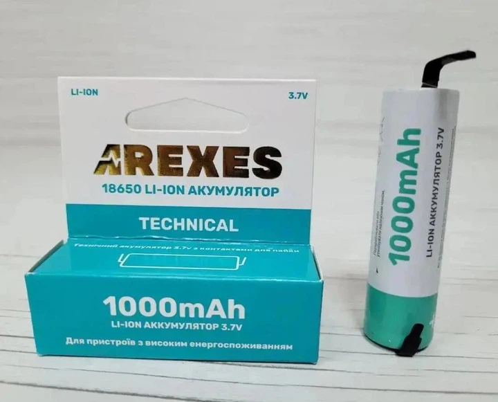 Аккумулятор AREXES Li-Ion 3.7V 1000mAh с лепестками под пайку, литий-ионная батарея для бритвы, триммера, щетки - изображение 2