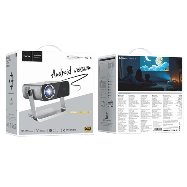 Проектор Hoco DT5 Smart electric focus (1080P, Android version) Серый - изображение 9