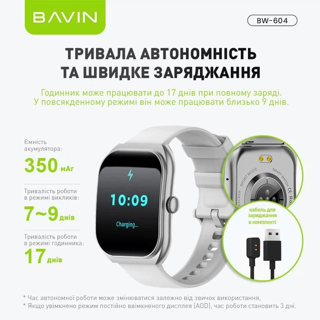 Смарт-часы BAVIN AI Watch BW-604 46mm 1ATM Black - Фото 4 Смарт-часы BAVIN AI Watch BW-604 46mm 1ATM Black - изображение 4