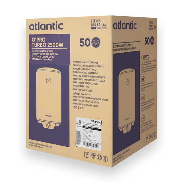 Водонагреватель Atlantic Opro Turbo VM 050 D400S-2-B (2500W) бойлер - изображение 6