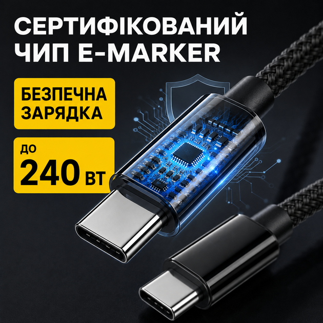 Кабель для быстрой зарядки iPhone кабель type c для Samsung кабель для зарядки Xiaomi шнур тайпси ipad 1m Pavlysh Black 240W - изображение 7
