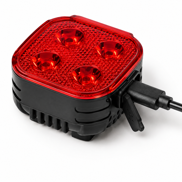 Задний велосипедный фонарь BL4S с автоматическим стоп-сигналом, 4 LED 120 Лм аккумулятор 800 мАч, Type-C, до 8 часов - Фото 5 Задний велосипедный фонарь BL4S с автоматическим стоп-сигналом, 4 LED 120 Лм аккумулятор 800 мАч, Type-C, до 8 часов - изображение 5