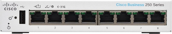 Смарт-коммутатор Cisco Business CBS250-8T-D / 8x Gigabit Ethernet / L2+ / Питание от сети или PoE-In / Металлический корпус / Белый (102259459) - Б/У - Фото 2 Смарт-коммутатор Cisco Business CBS250-8T-D / 8x Gigabit Ethernet / L2+ / Питание от сети или PoE-In / Металлический корпус / Белый (102259459) - Б/У - изображение 2