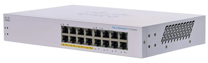 Комутатор Cisco Business CBS110-16PP / 16x Gigabit Ethernet / 8x PoE (64W) / 2x SFP / 1U / Серый (102246251) - Уценка - Фото 1 Комутатор Cisco Business CBS110-16PP / 16x Gigabit Ethernet / 8x PoE (64W) / 2x SFP / 1U / Серый (102246251) - Уценка - изображение 1