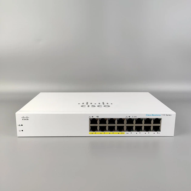 Комутатор Cisco Business CBS110-16PP / 16x Gigabit Ethernet / 8x PoE (64W) / 2x SFP / 1U / Серый (102246251) - Уценка - Фото 7 Комутатор Cisco Business CBS110-16PP / 16x Gigabit Ethernet / 8x PoE (64W) / 2x SFP / 1U / Серый (102246251) - Уценка - изображение 7