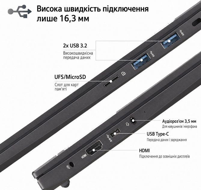 Ноутбук 16" LG Ultra (16UD70R-G.AX59B) AMD Ryzen 5 7530U RAM 16GB SSD 1TB 20ч батарея Win11 Алюминиевый корпус (UKR) (102277418) - Уценка - Фото 5 Ноутбук 16" LG Ultra (16UD70R-G.AX59B) AMD Ryzen 5 7530U RAM 16GB SSD 1TB 20ч батарея Win11 Алюминиевый корпус (UKR) (102277418) - Уценка - изображение 5