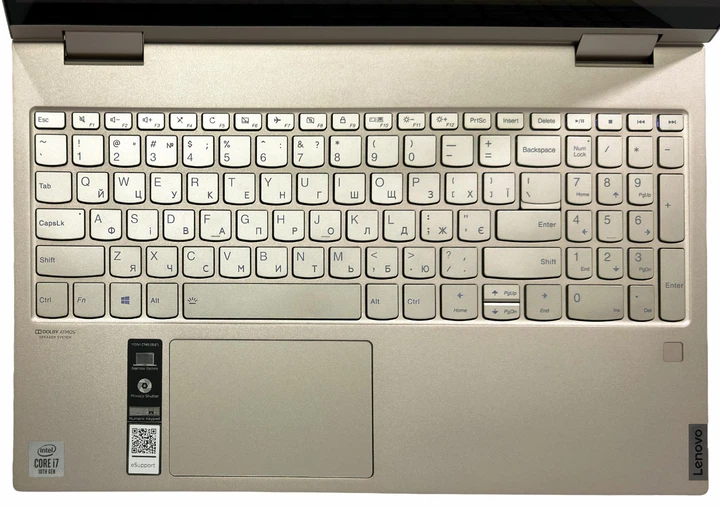 Ноутбук Lenovo Yoga C740-15IML: Core i7-10510U / RAM 12 ГБ / SSD 512 ГБ / Intel UHD Graphics / 15.6" Multi-touch / Б/У - изображение 8