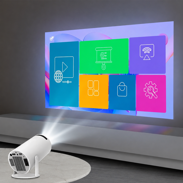 Мини-проектор Magcubic 720P Native, 4K/1080P, Wi-Fi 6, Bluetooth 5.4, 200 ANSI, поворот 180°, Smart - изображение 7