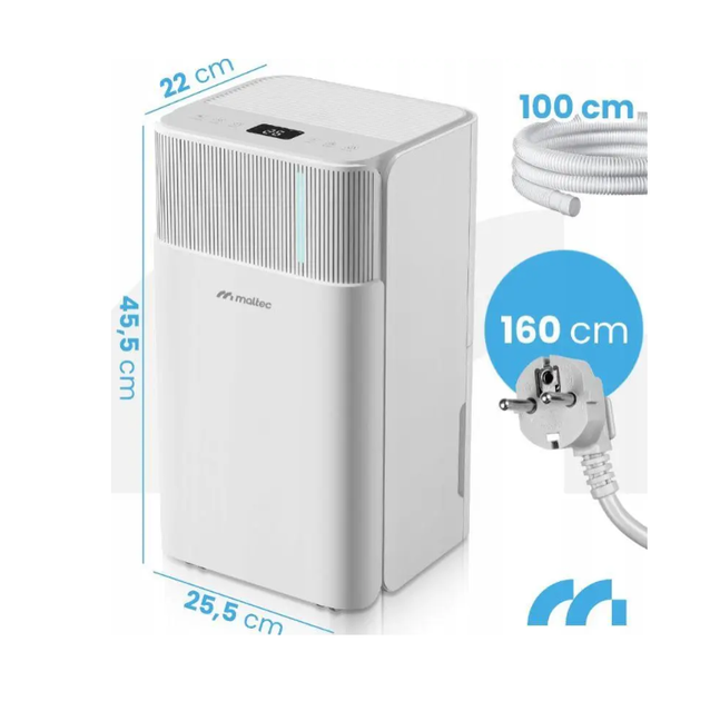 Осушувач повітря Maltec 113398 DH12300 Electronic 12 л на добу з Wi-Fi електронний білий - зображення 3