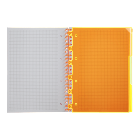 Книга канц. на спір. А4 120арк. # офс. BUROMAX NEON, пласт.обкл. з розділ. та перфорацією, помаранчева /BM.24349911-11/ - Фото 8 Книга канц. на спір. А4 120арк. # офс. BUROMAX NEON, пласт.обкл. з розділ. та перфорацією, помаранчева /BM.24349911-11/ - изображение 8